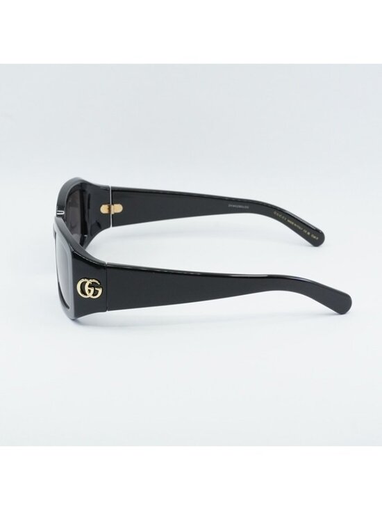 Gucci GG1403S 001 Women Sunglasses Black Rectangle Frame, Grey Lenses main image 6